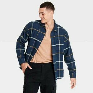 Goodfellow & Co Men's Heavyweight Flannel Button-Up Shirt- Size Large